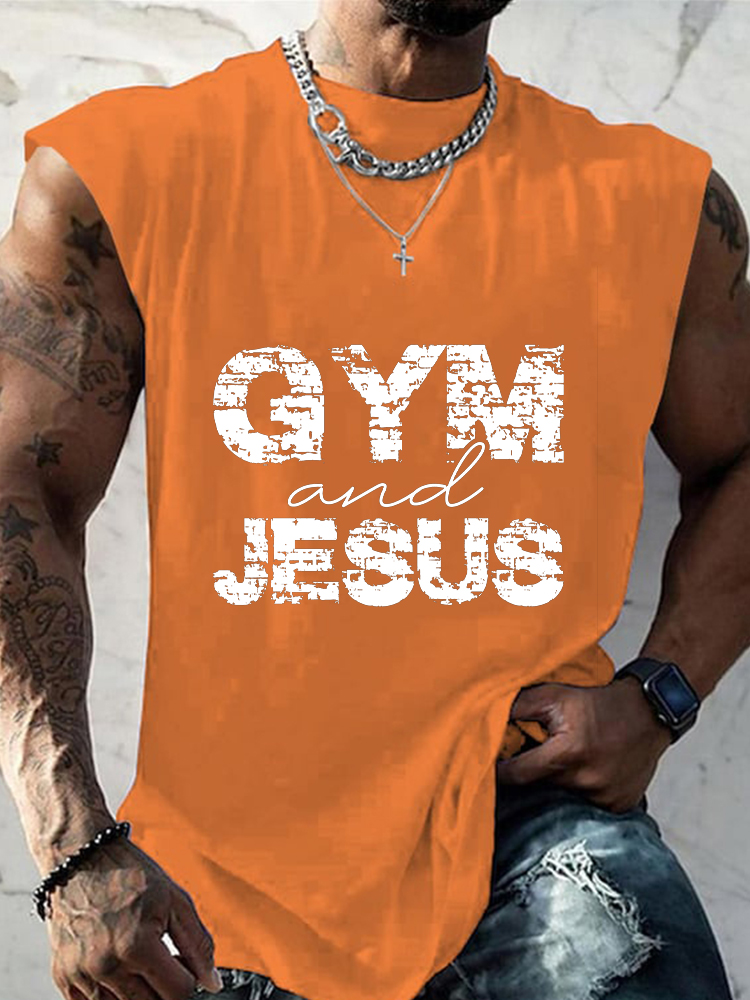 GYM And Jesus Print GYM Vest / Rvogue / Rvogue
