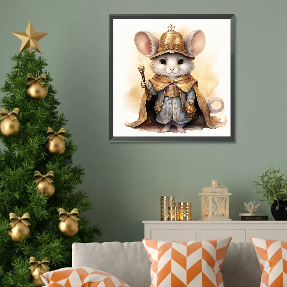 Full Round Diamond Painting 30*30cm - Christmas Winter Mouse
