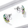 925 Sterling Silvery Chameleon Zircon Stud Earrings