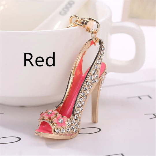 Keyring Bag Charm Pendant Keys Holder Crystal High Heel Shoes Charms Pendants Keychain Jewelry Key Chain Women Girl Bag Gifts Accessories