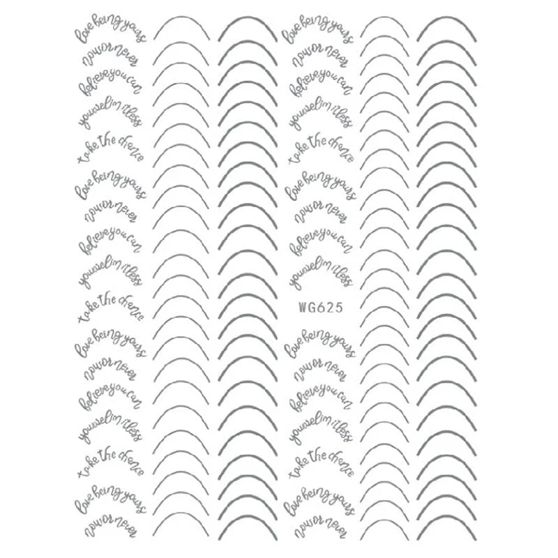 12-color Number Pattern Nail Sticker Decoration 3D Nail Art Stickers English Old Font Arabic Numeral Decals Designer Nail Foil