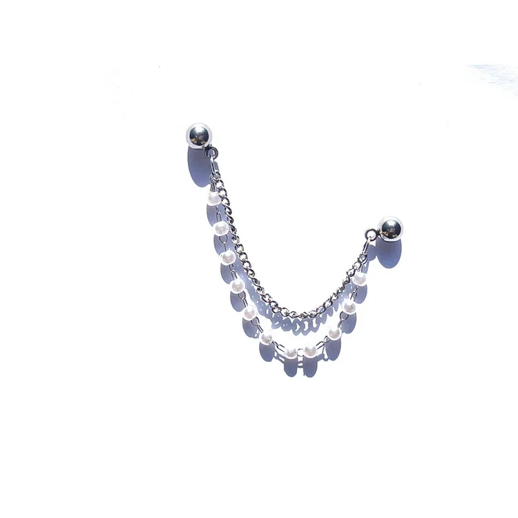ATEEZ Hong-Joong Pearl Chain Earrings
