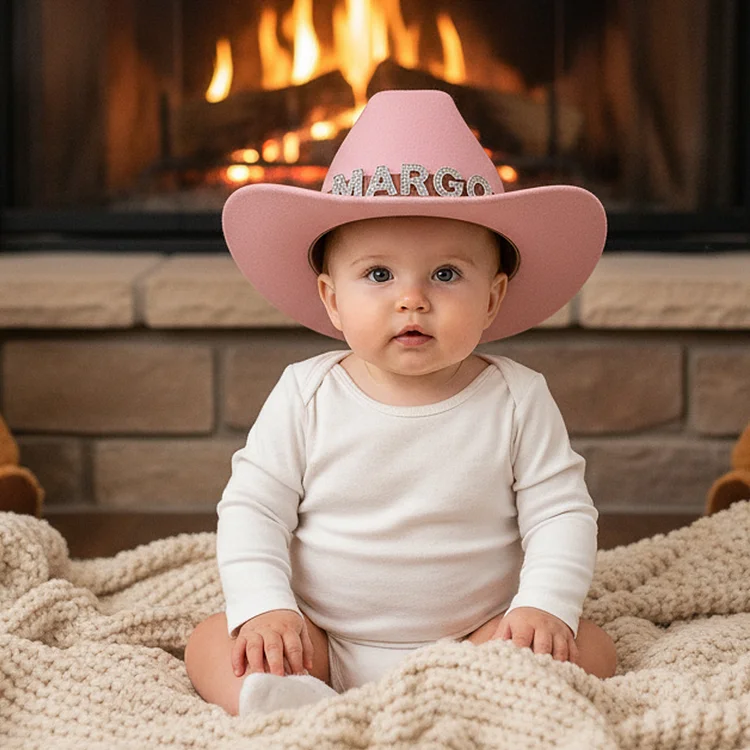 Custom Toddler Cowboy Hat for Kids, Personalized Rhinestone Cowgirl Hat for Girls Boys, Sparkly Cowboy Hat for Women Men, Christamas Gift for Kids