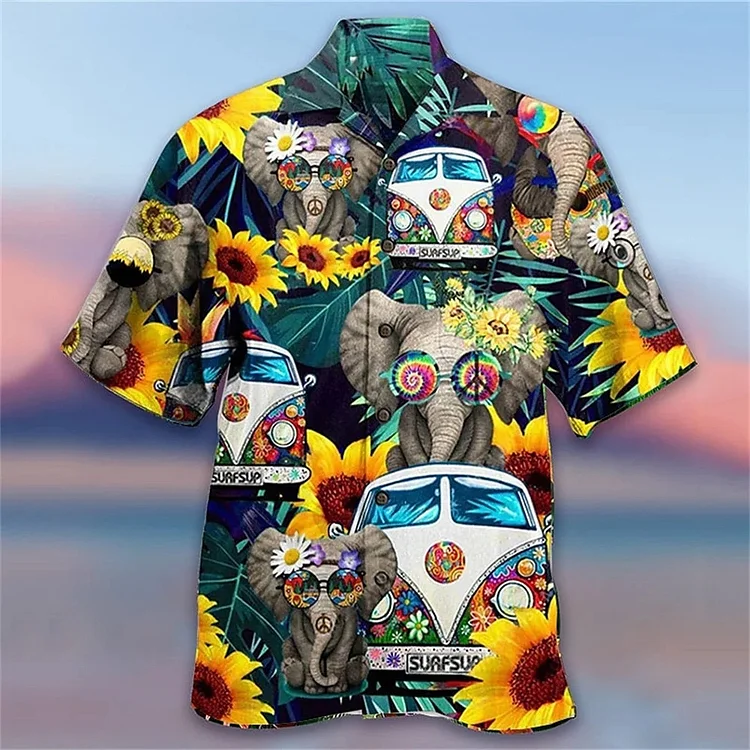 Demandernyc Cuban Collar Men Shirt Car 3D Printed Man/Women Casual Fashion Short Sleeves Shirts Button Streetwear Oversized Unisex Clothing