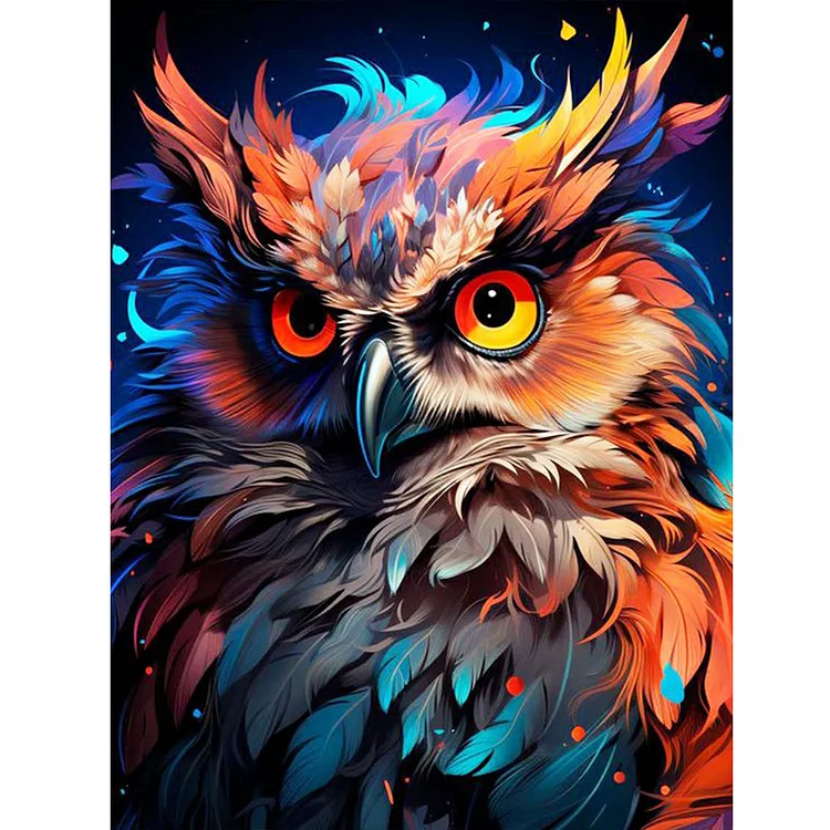 Colorful Owl 30*40CM (Canvas) Full Round Drill Diamond Painting gbfke