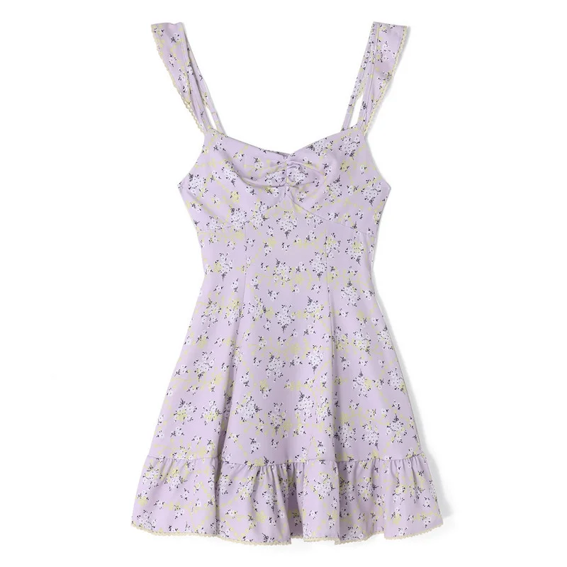 Women Floral  hort Flowy Dress Sexy Club Mini A-Line Dress