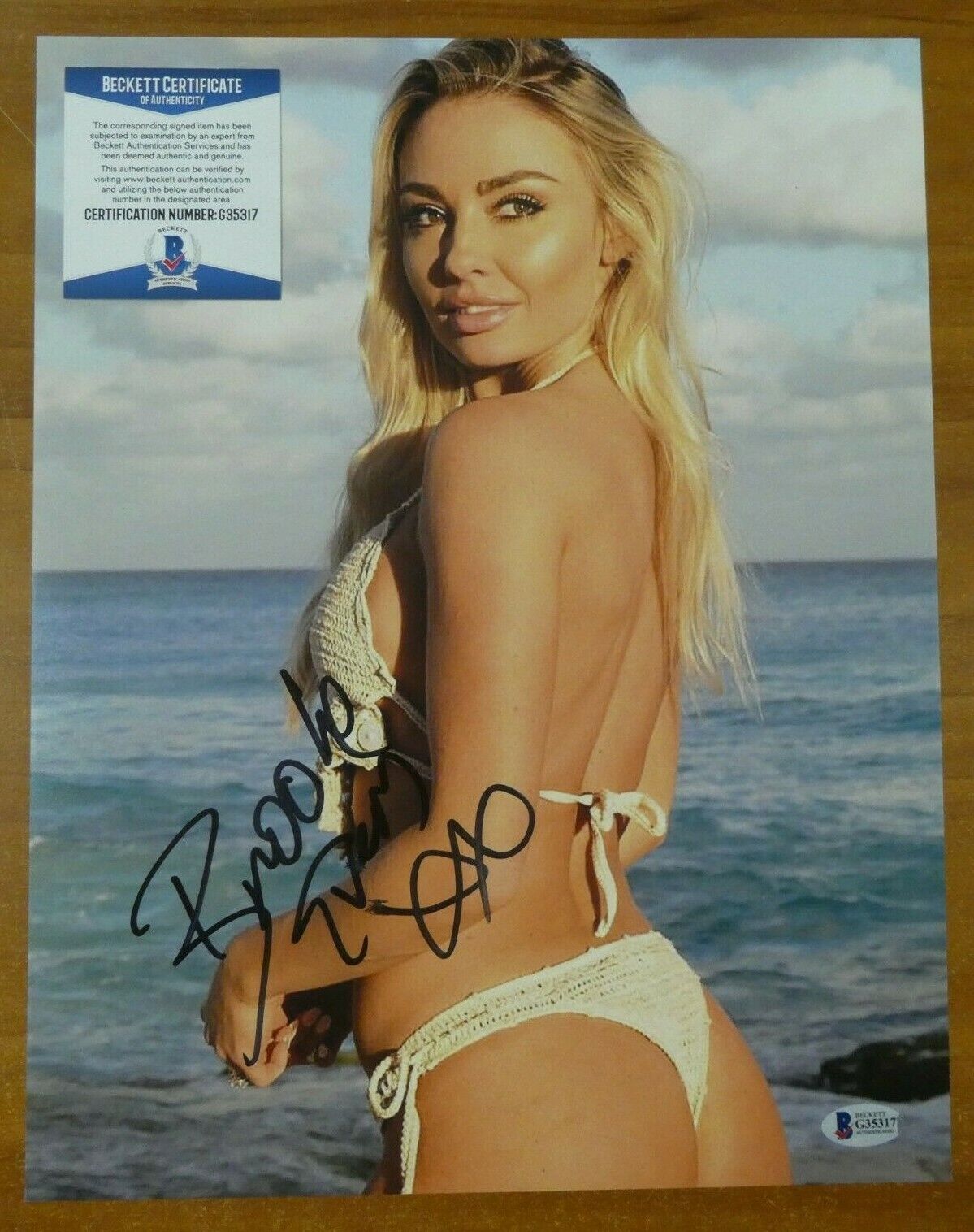 Brooke Evers Model Actress Hand Signed Autograph 11x14 Photo Poster painting w/ Beckett BAS COA