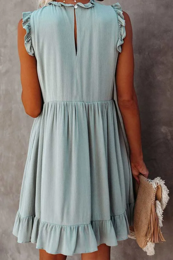 Lovely Sleeveless Ruffled Mini Dress