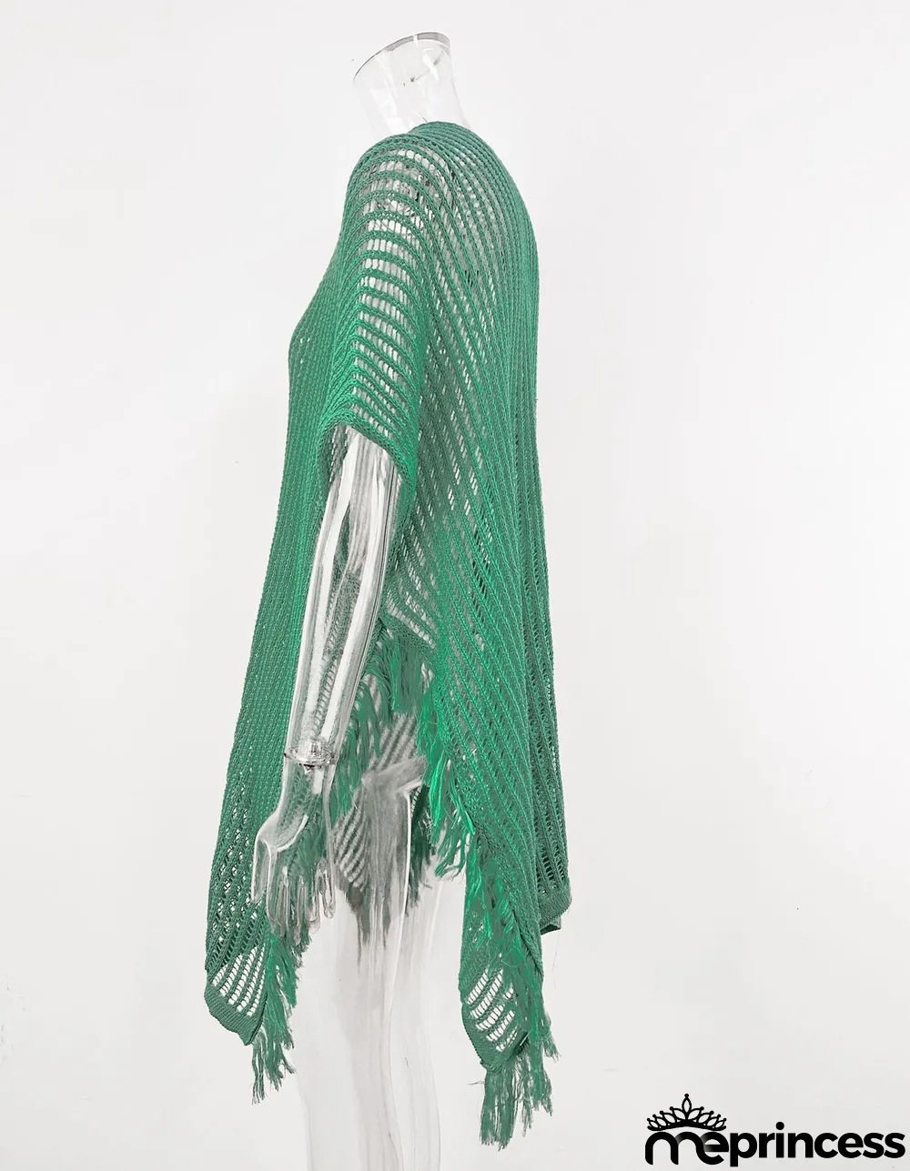 Summer Maxi V-neck Hollow Tassel Beach Suit Holidays Shirt Beach Sun Shield