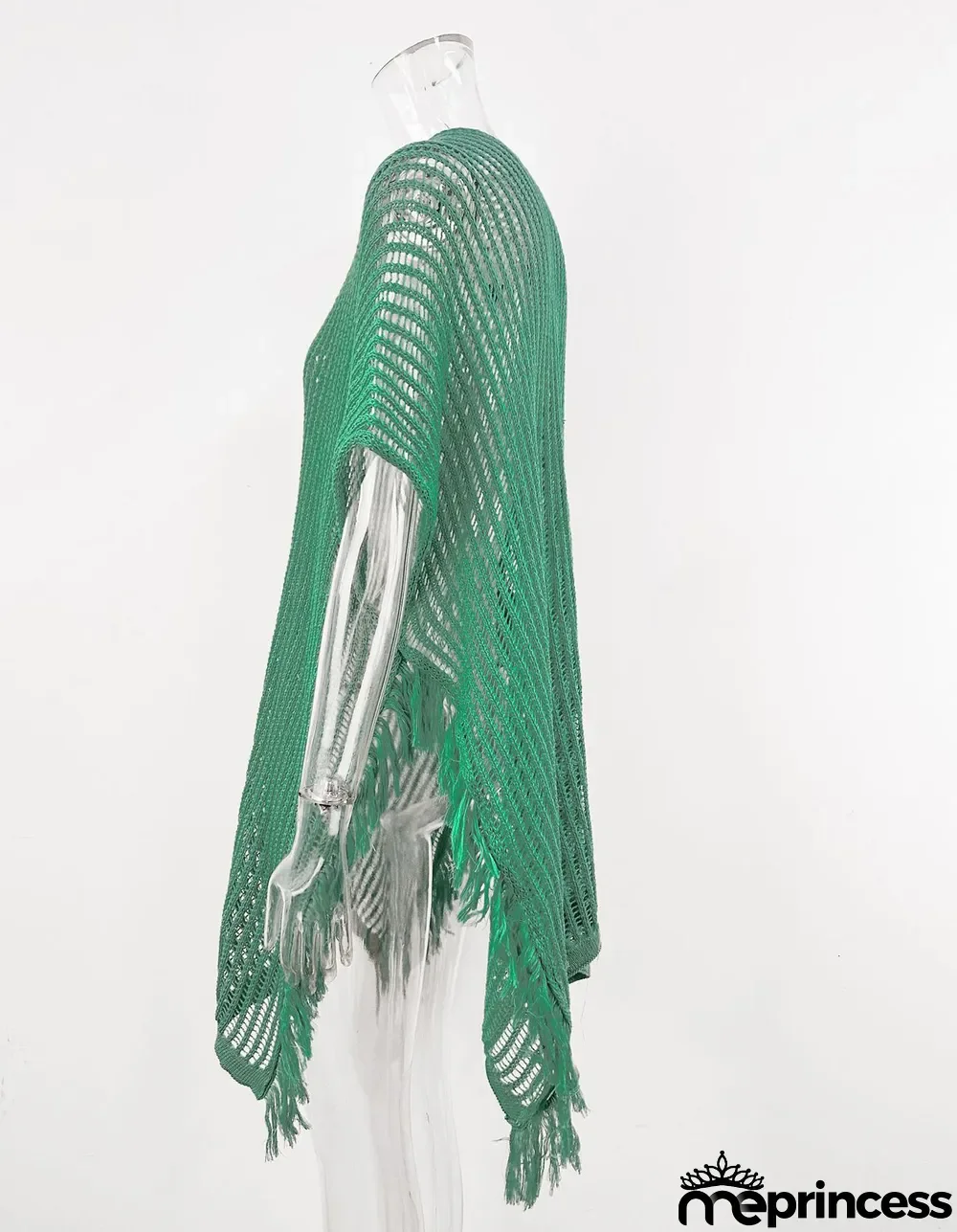 Summer Maxi V-neck Hollow Tassel Beach Suit Holidays Shirt Beach Sun Shield