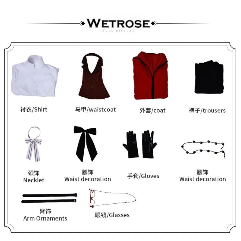 [Wetrose] In Stock Black Butler Sebastian Michaelis Grell Sutcliff Under Taker Full Set Tuxedo Cosplay Costume