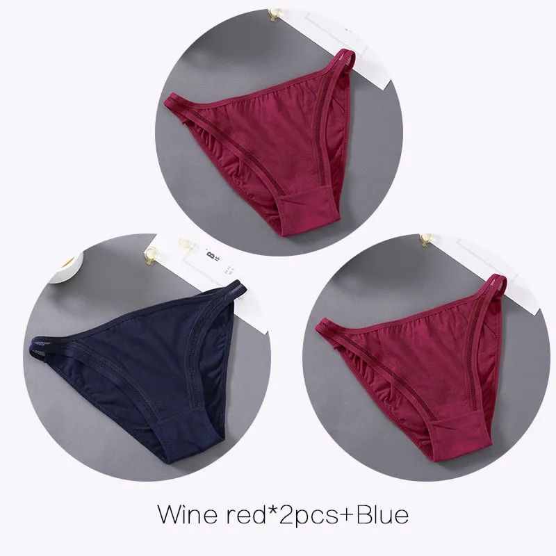 FINETOO Sexy Panties Women Underwear Waist Hollow Cotton Briefs For Girls Low-Rise Bikini Female Lingerie Comfortable Underpants
