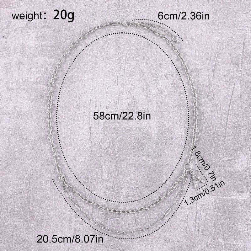 Minimalist Letter Heart Shape Alloy Plating Men's Layered Necklaces Men Layered Necklaces