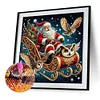 Hibou du Père Noël-peinture spéciale partielle diamant-30*30cm