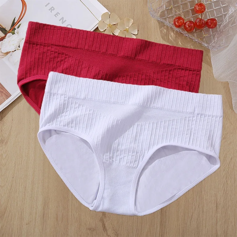 2PCS/Set Middle-Waist Body Shaper Panties Women's Underwear Butt Lift Up Briefs Female Sexy Underpants Seamless Pantys Lingerie