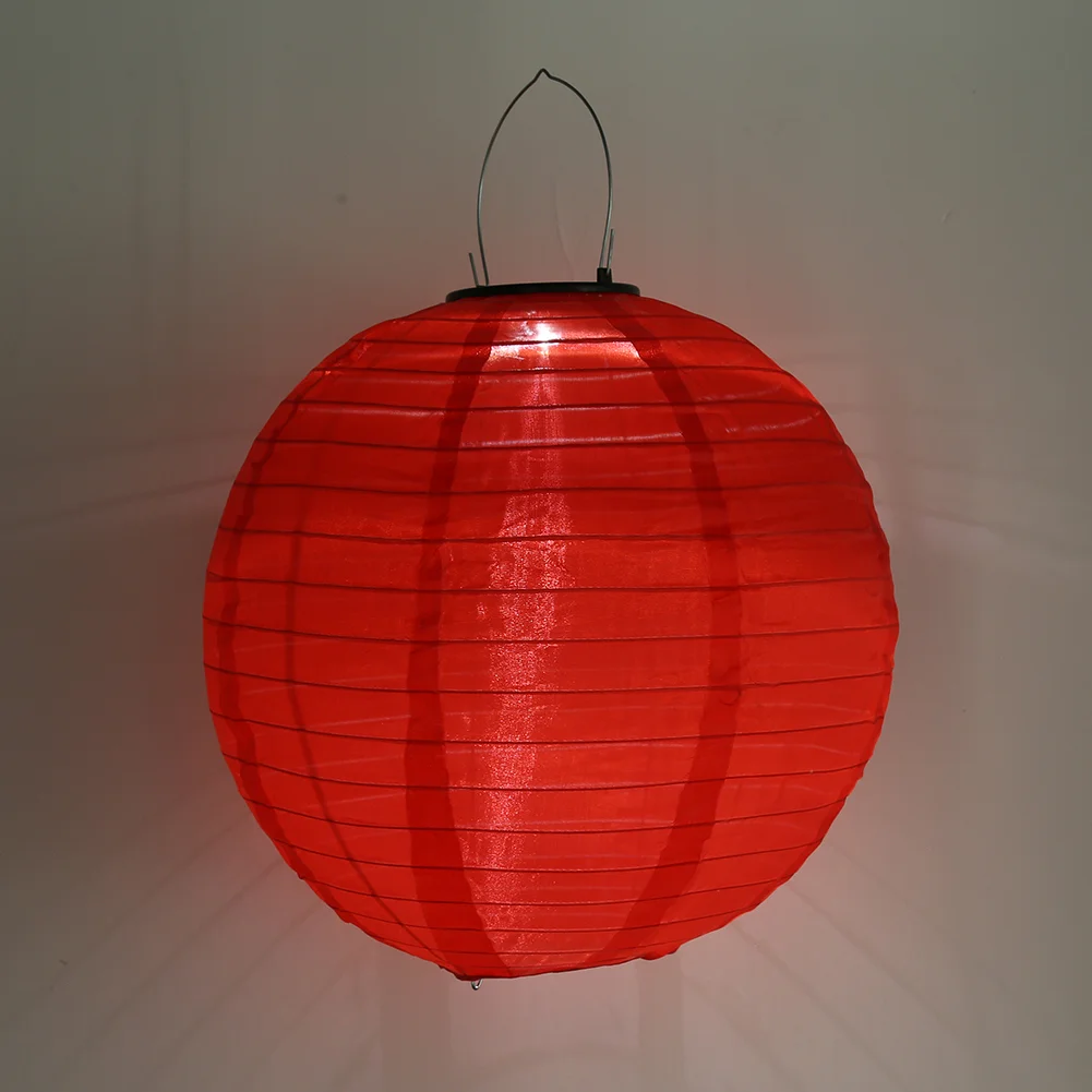 30cm Solar Hanging String Light Garden Holiday Lantern LED China Lamp (Red)
