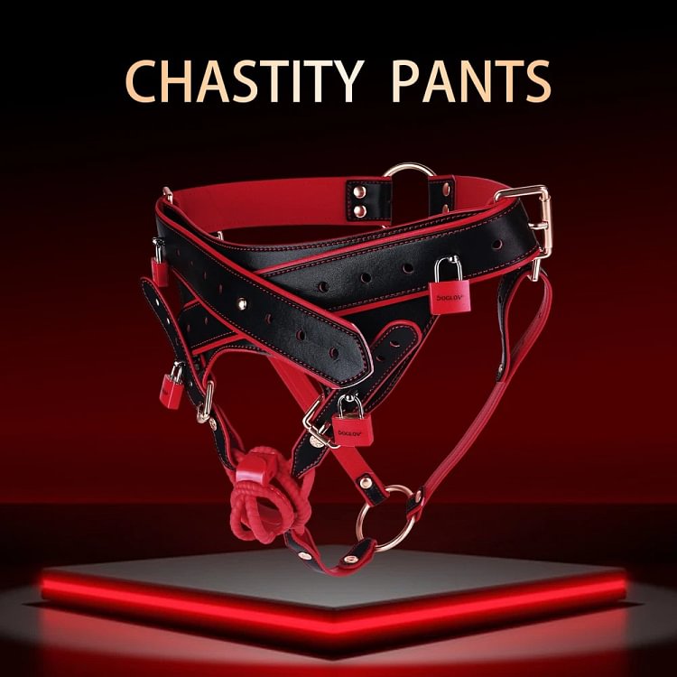 pornhint Pornhint Leather Thong 3 Size Chastity Device Pants Male Harness Cock Cage Belt BDSM Toys BDSM