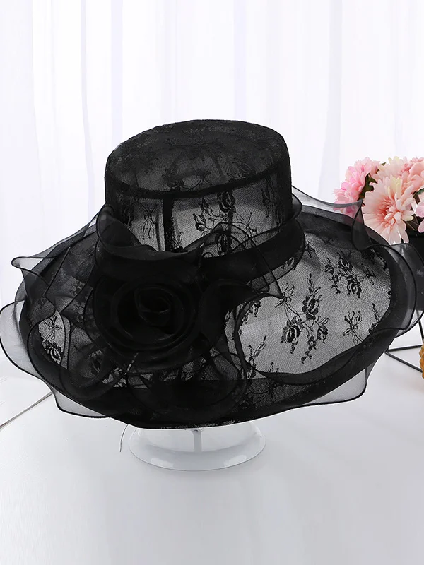 Vacation Lace Embroidered Breathable Sun-Protection Bucket Hat
