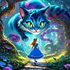 Alice And The Cheshire Cat-11CT Stamped Cross Stitch 40*40cm