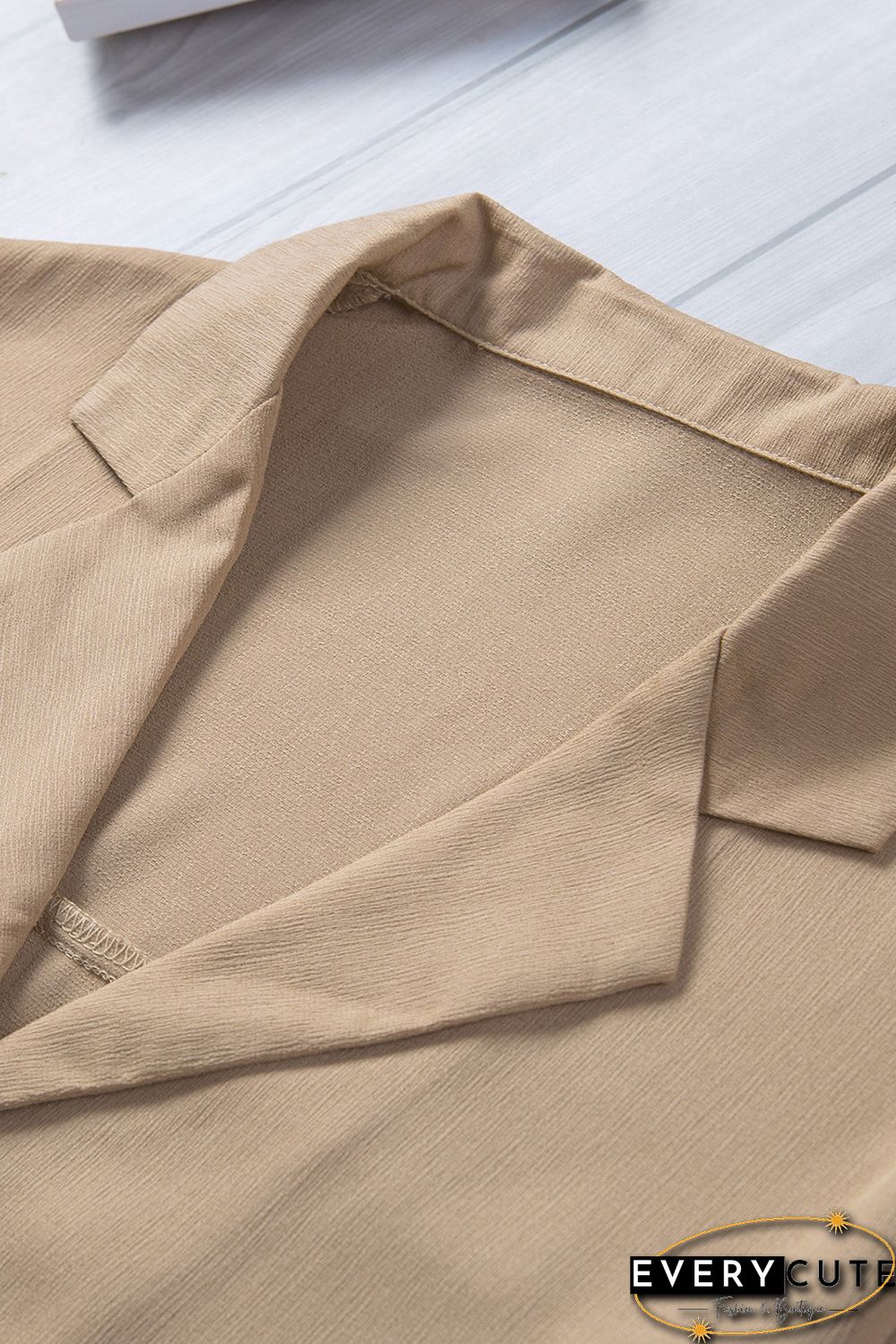 Khaki Button Front Short Sleeve Shirt