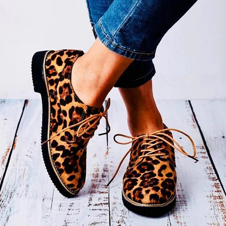 Lace Up Flat Heel Oxfords Comfy Driving Loafers For Women