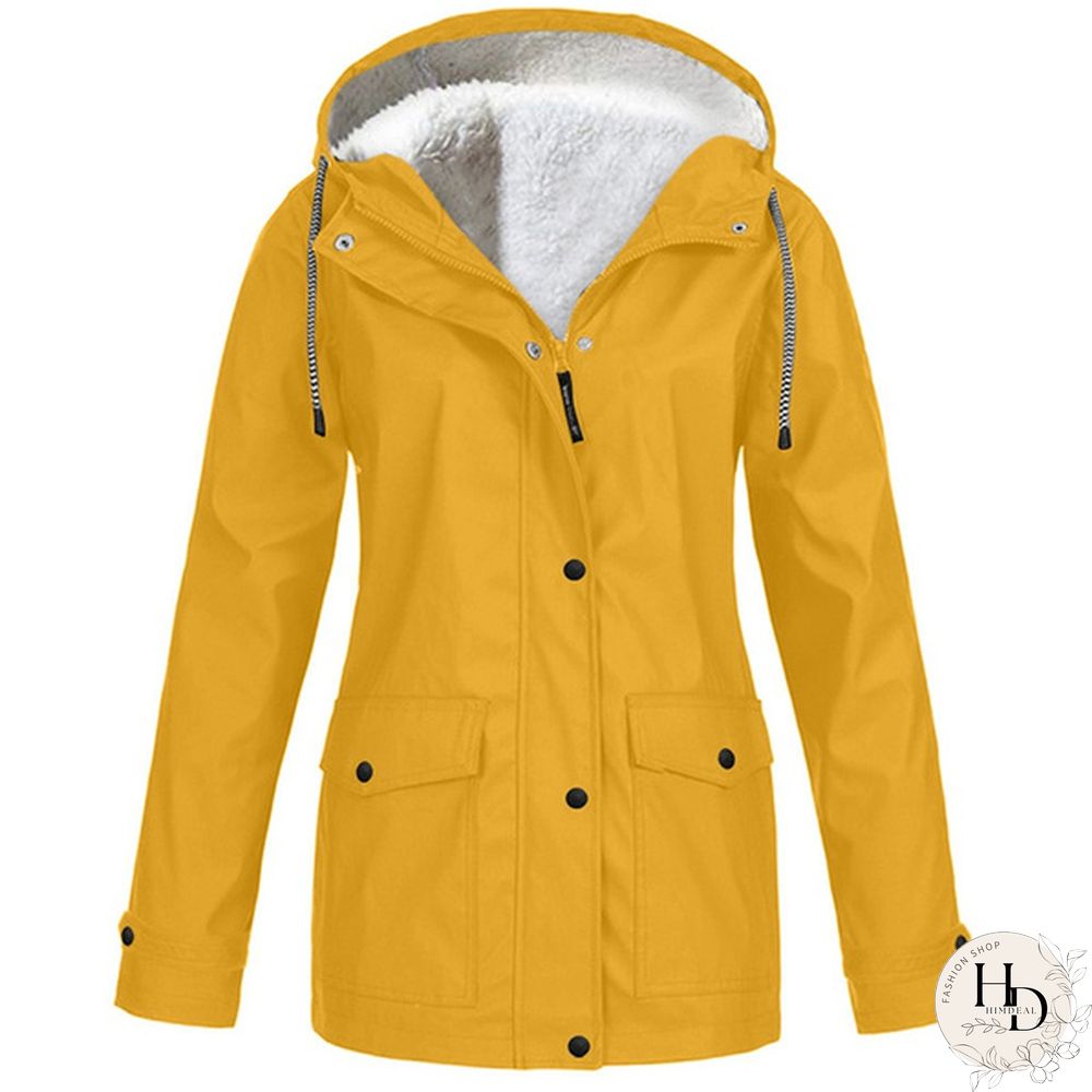 Womens Winter Coats-Solid Plush Thickening Jackets for Outdoor Hiking Plus Size Hooded