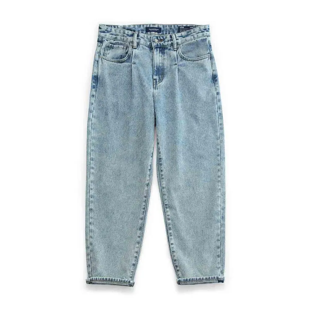 SIMWOOD 2021 summer new loose tapered jeans men classical denim trousers plus size 100% cotton ankle-length jean SJ130405