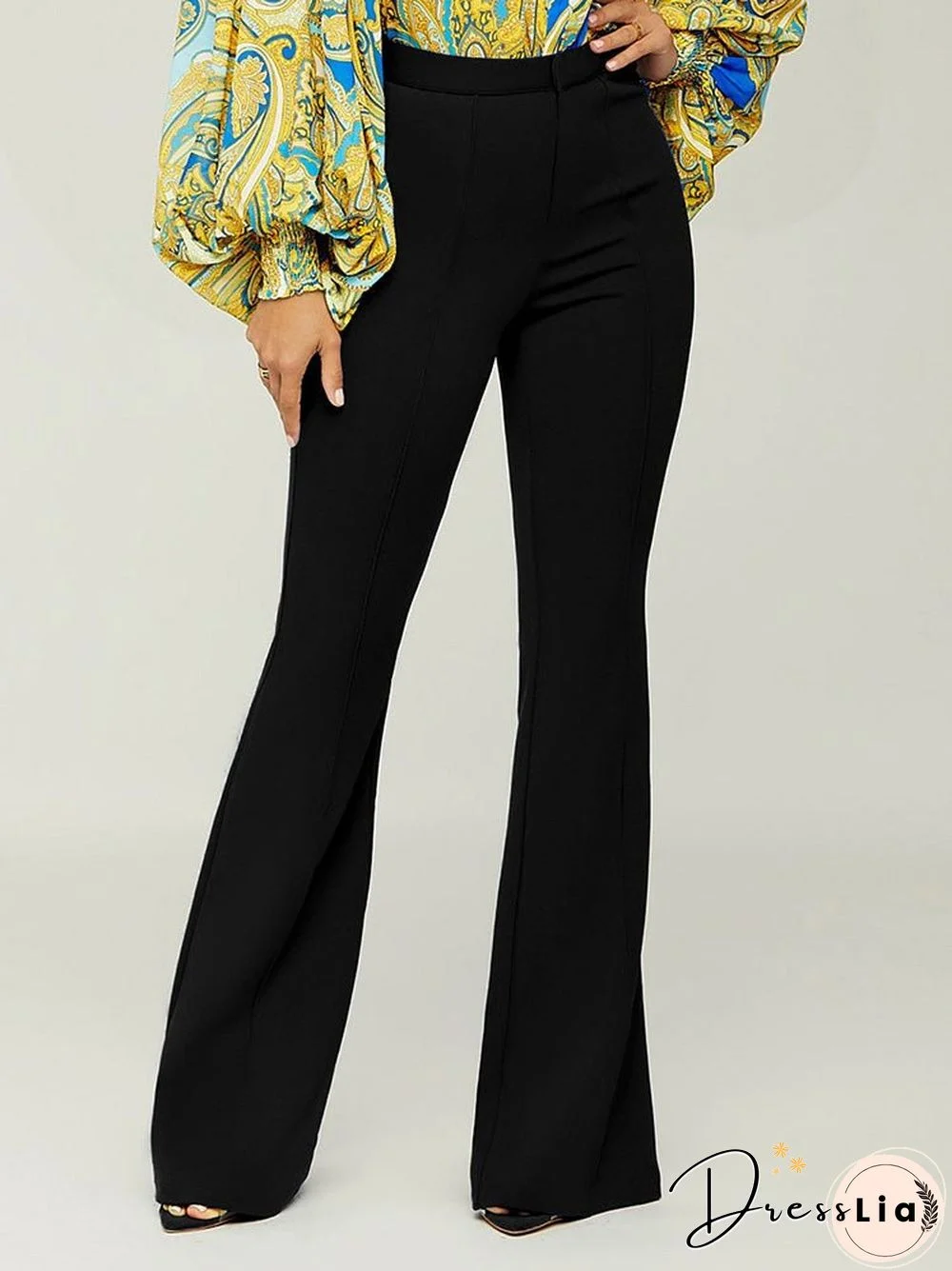 Women'S Pants Solid Slim High Waist Flared Pants