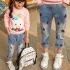 Kid Baby Girls Casual Floral Printed Jeans Pants