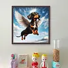Angel Dachshund-11CT Stamped Cross Stitch 40*40cm/15.75*15.75in tapestrymarket