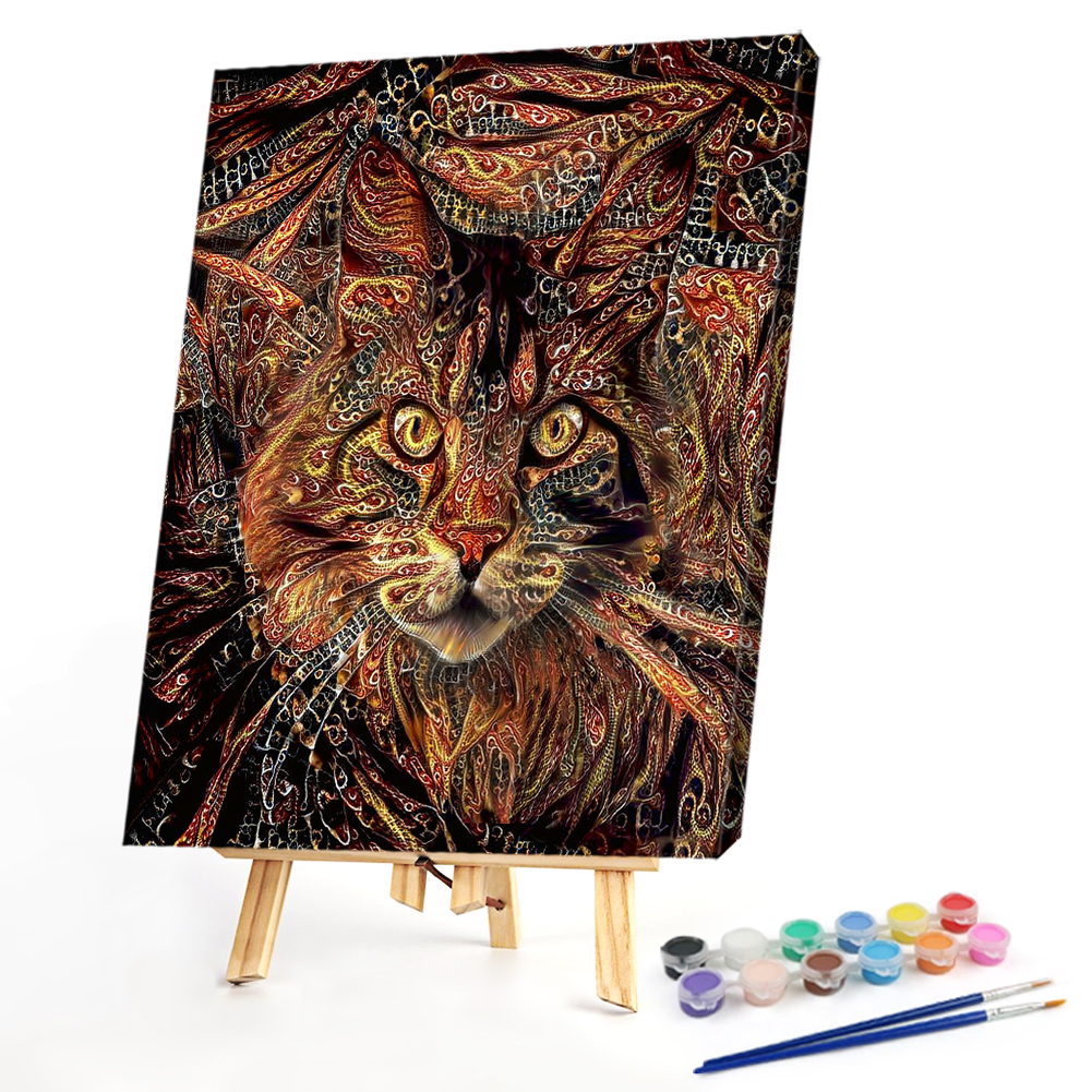 

40*50CM - Paint By Numbers - Psychedelic Cat, 501 Original