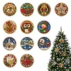 DIY Wooden Diamond Painting Christmas Ornaments Kit 12Pcs Resin Gem Holiday
