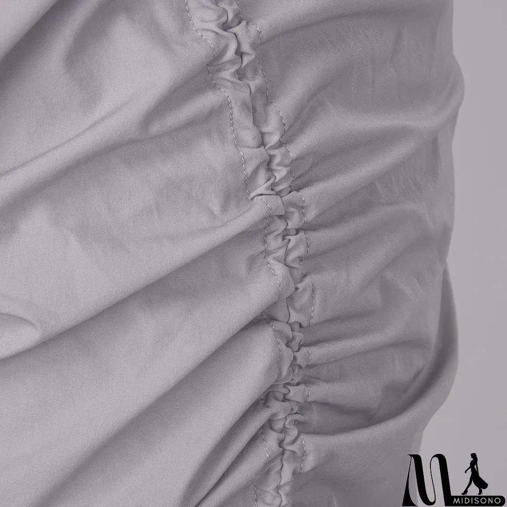 MidiSono - Solid Draw Pleated Sport Short