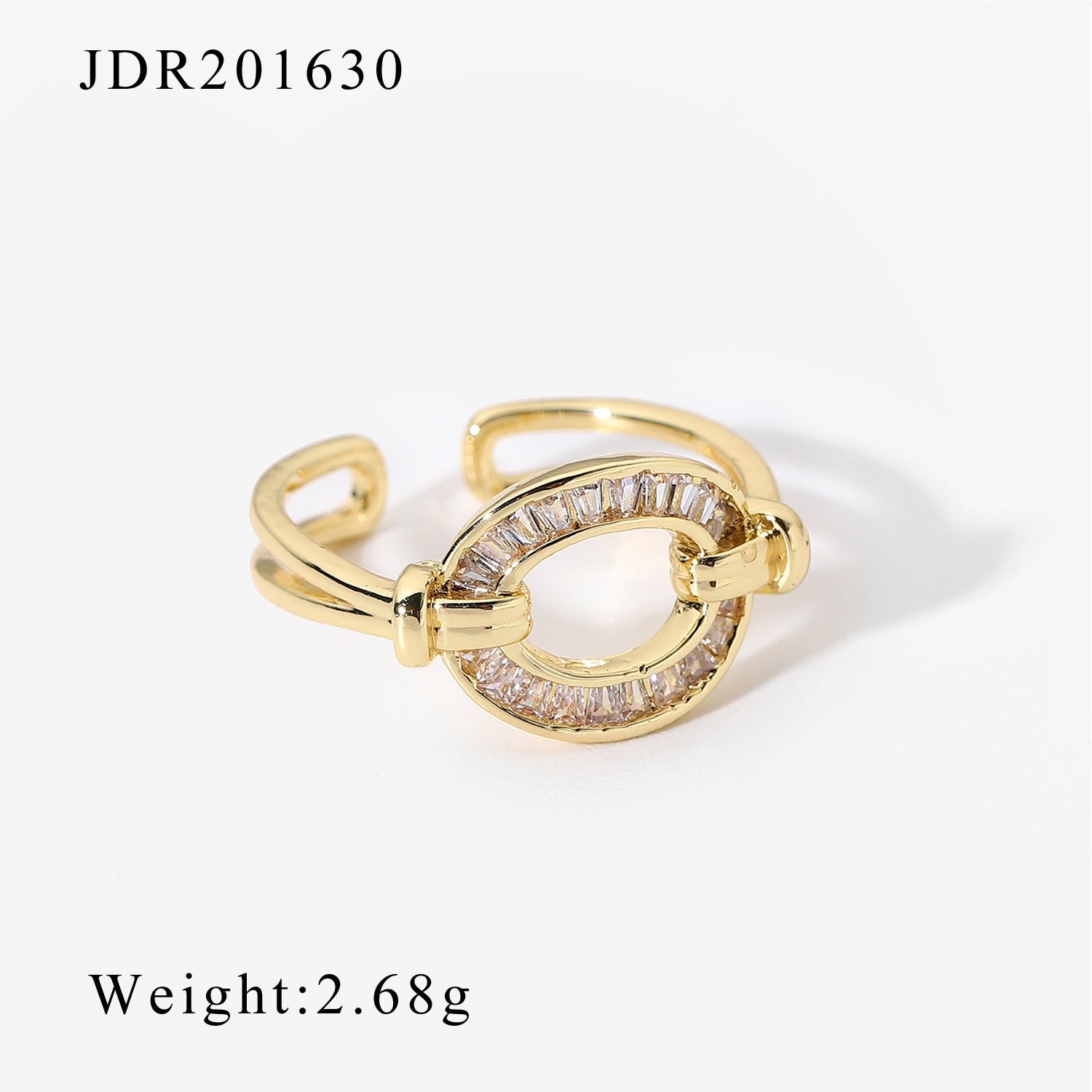 Women IG Style Circle Copper 18K Gold Plated Rings