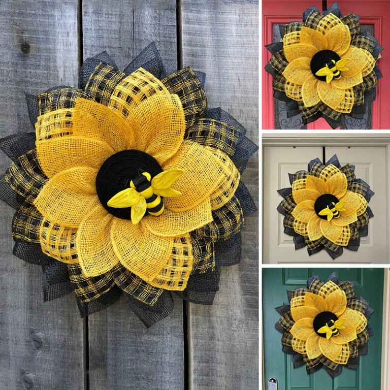 🎊Bee Sunflower Wreath / Easter Bee Day Party Decorations