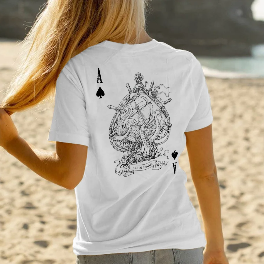 Ace Of Spades Printed Women's T-shirt