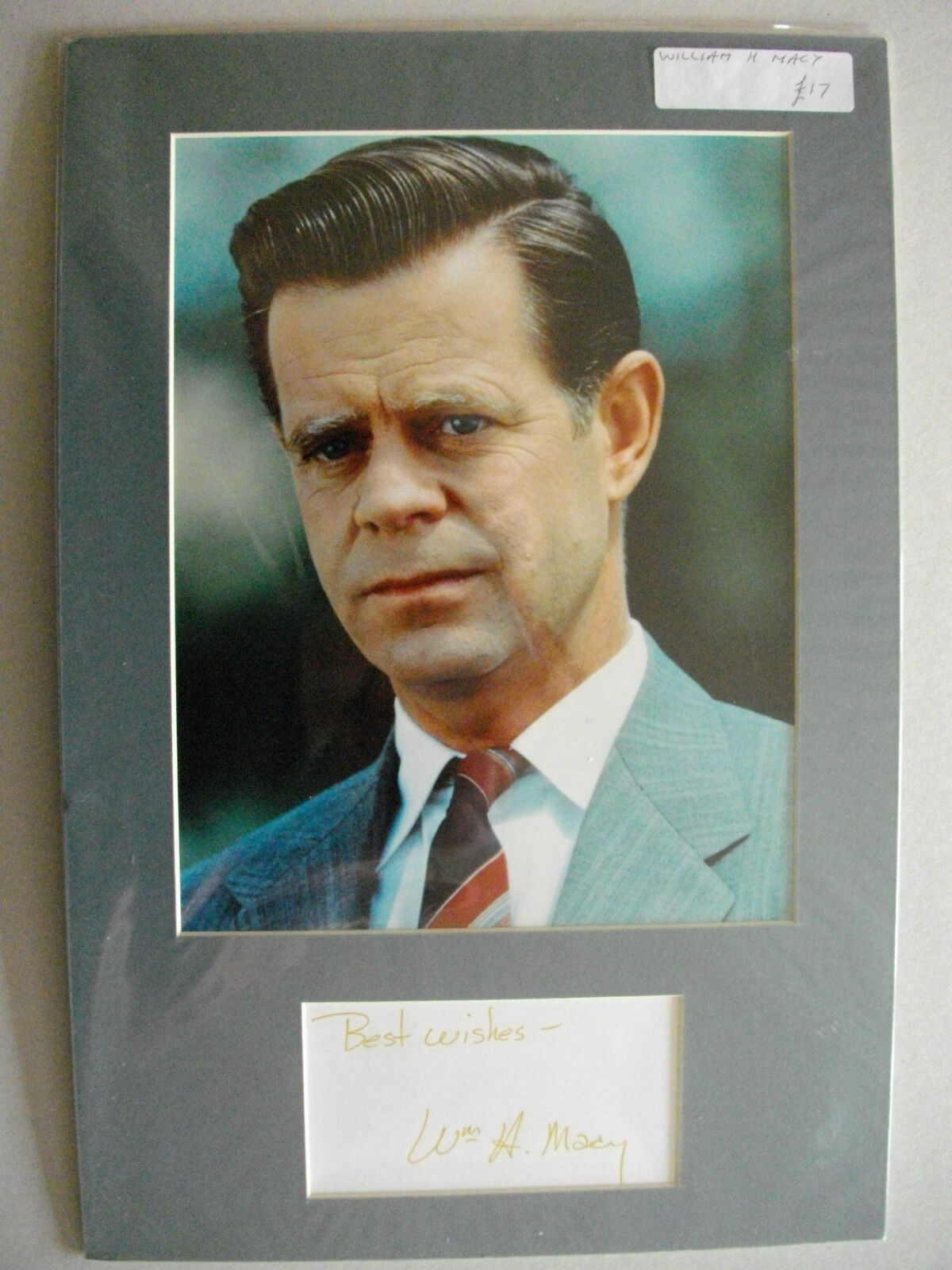 WILLIAM H MACY AUTOGRAPH MOUNT, CELLULAR, SEA BISCUIT