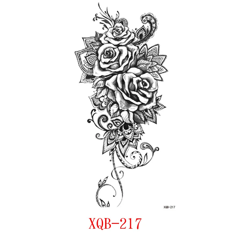 Sdrawing Flower Fake Tattoo Sticker for Women Birds Peony Temporary Tattoos DIY Water Transfer Tatoos Girls Tattoo for Men Sleeve