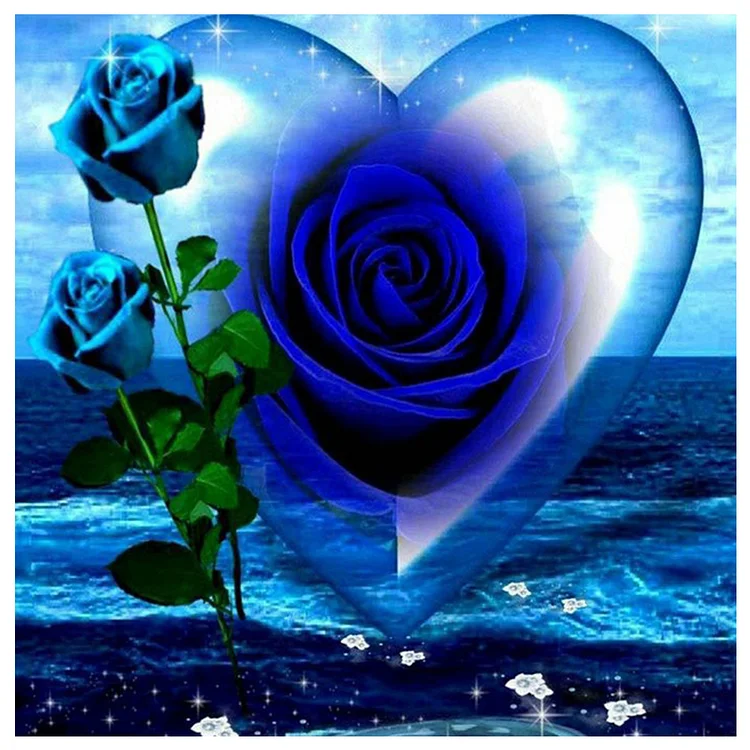 Love Blue Rose - Full Round 40*40CM