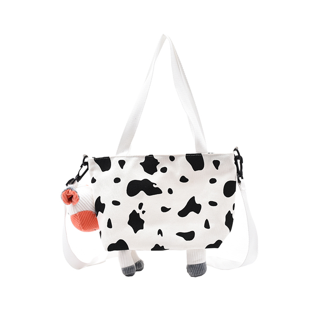 

Fashion Women Cow Print Shoulder Bags Canvas Pendant Handbags Casual Totes, 501 Original