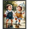 Girl Boy - 11CT Stamped Cross Stitch - 40*50cm - Character