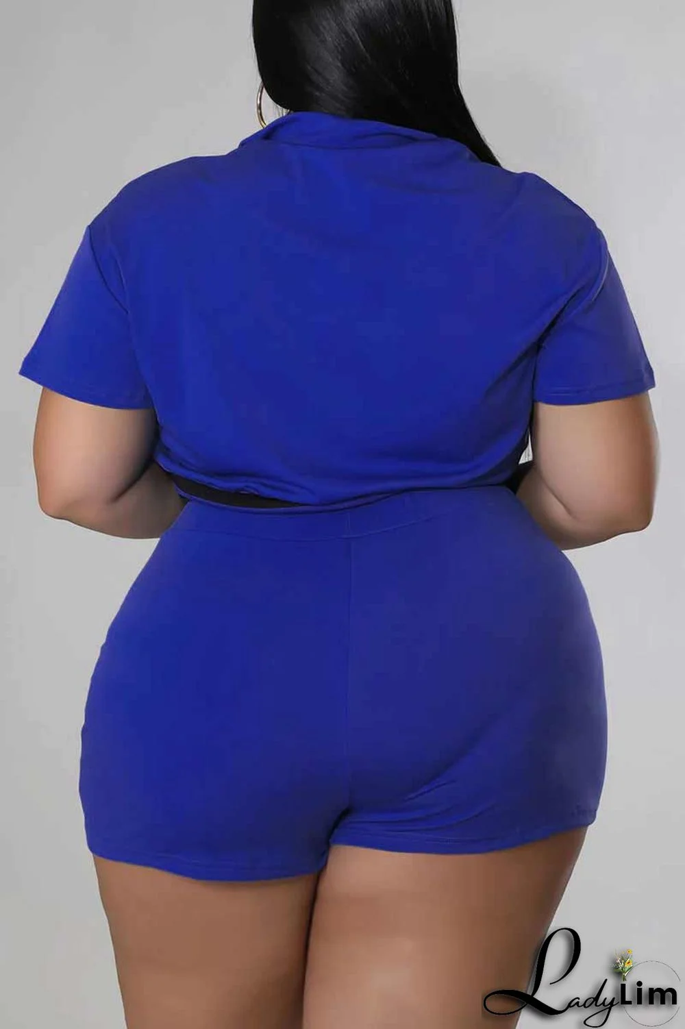 Black Casual Solid Patchwork Zipper Plus Size Two Pieces