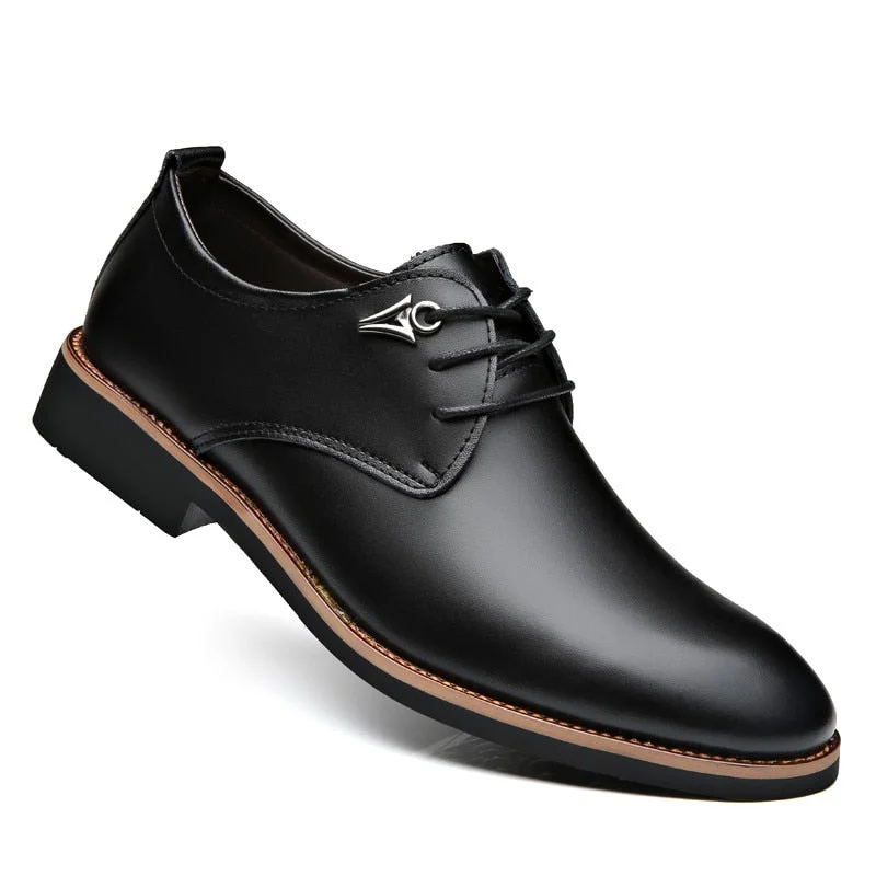 Luxury Brand Leather Concise Men Business Pointy Black Shoes Breathable Formal Wedding Basic Shoes Men Dress Shoes Fashion new