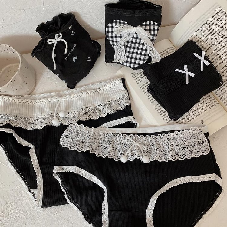5 pack Bow Knot Lace Panty Set