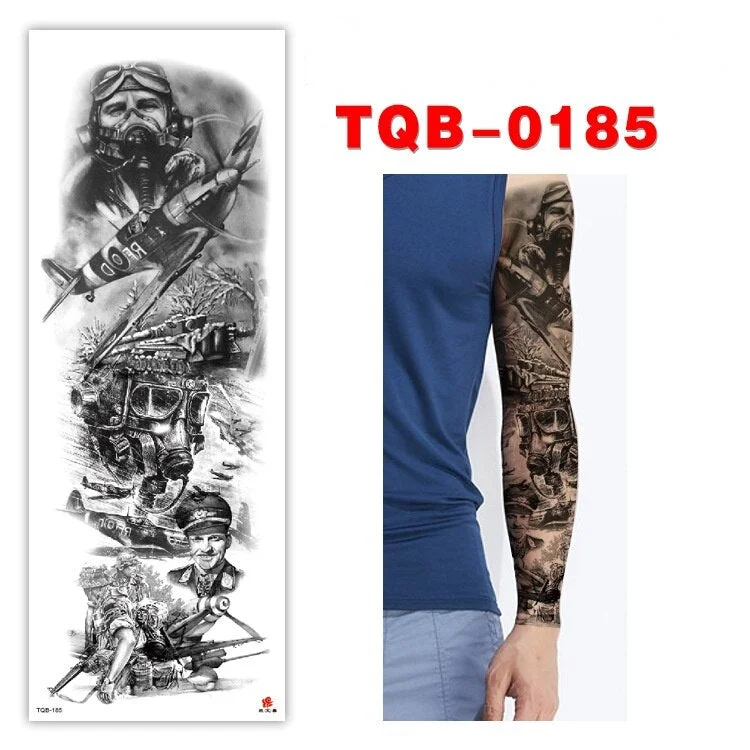 Full Arm Series Temporary Tattoo Full Arm Tattoo Sticker Lasting Waterproof Sweat Flower Arm Full Arm Tattoo Big Picture Sticker