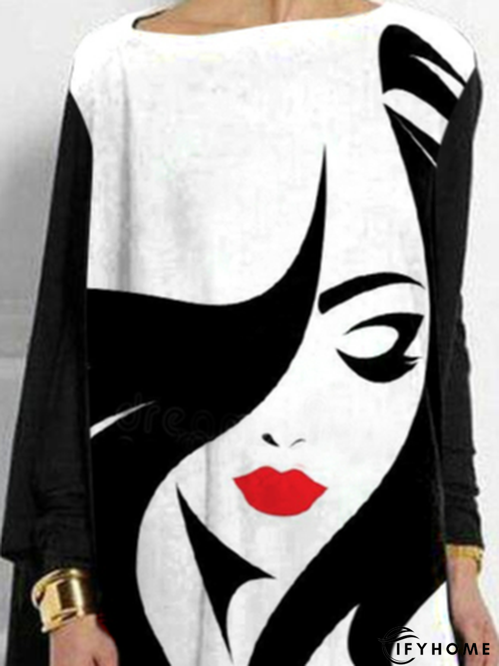 Others Casual Printing Jersey Top | IFYHOME