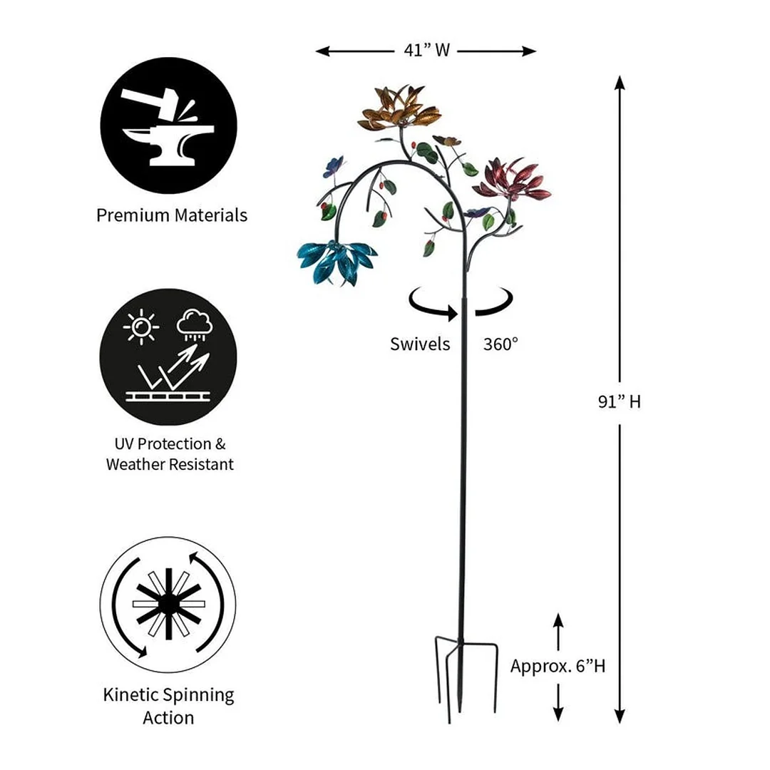 🔥70% OFF -Beautiful Summer Multi Colored Flowers Wind Spinner