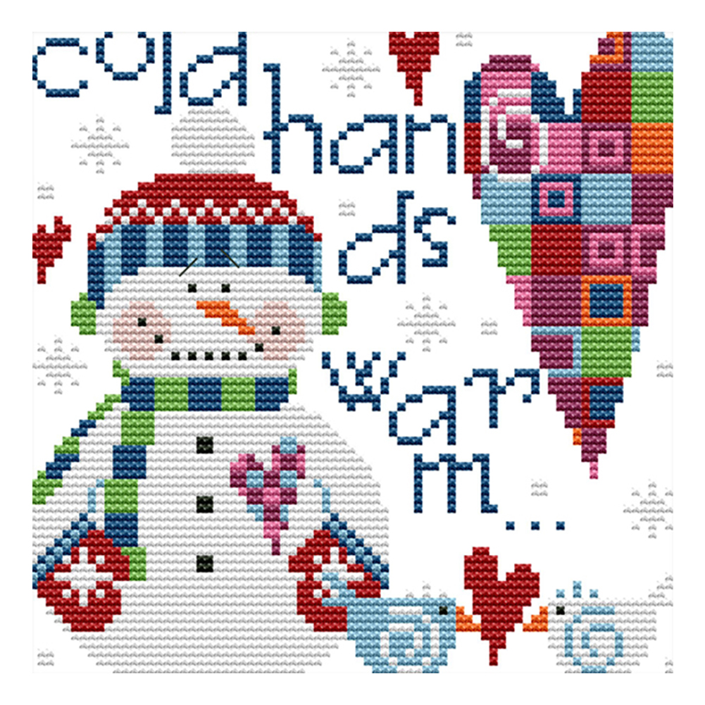 

Snowman - 14CT Stamped Cross Stitch - 19*19CM, 501 Original