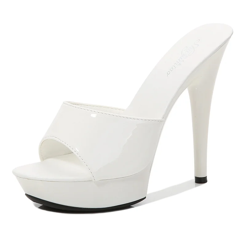 Tanguoant Tanguoant A Word With Slippers Female 2023 New Summer Fashion 13CM Joker Web Celebrity Sexy High Heels Fine Heel