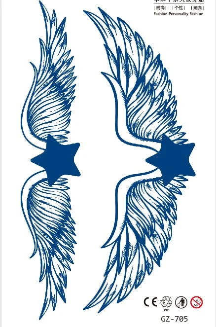 Temporary Tattoo Sticker Skull Wing Flower Cross Juice Ink Lasting Girl Women Chest Neck Hand Finger Fake Small Tatoo Hot Sale